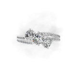 14K Fine Gold Lab Grown Round Cut Diamond Twisted Ring 1.52Ct