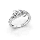 14K Fine Gold Lab Grown Round Cut Diamond Twisted Ring 1.52Ct