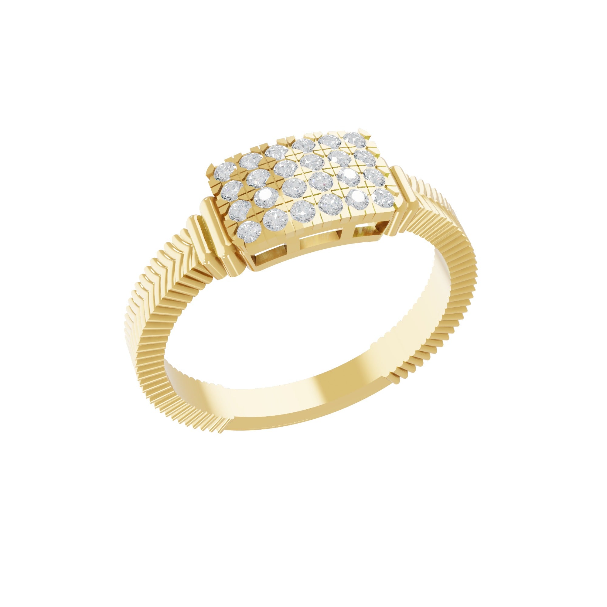 0.25Ct Lab Grown Diamond Vintage Engagement Ring 14K Fine Gold