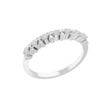 Half Eternity Minimalist Ring Lab Grown Diamond 0.41Ct 14K Fine Gold