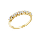 Half Eternity Minimalist Ring Lab Grown Diamond 0.41Ct 14K Fine Gold