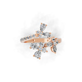 1.06Ct 14K Fine Gold Lab Grown Diamond Multi Shape Open Promise Ring