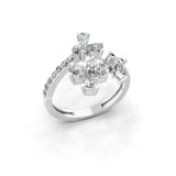 1.06Ct 14K Fine Gold Lab Grown Diamond Multi Shape Open Promise Ring