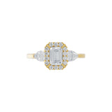 Emerald Cut Lab Grown Diamond 1.20Ct 14K Fine Gold Ring