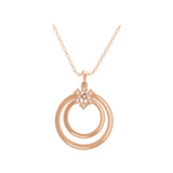 Lab Grown Round Diamond Charm Circular Pendant Necklace 0.45Ct 14K Fine Gold