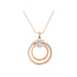 Lab Grown Round Diamond Charm Circular Pendant Necklace 0.45Ct 14K Fine Gold