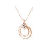 Lab Grown Round Diamond Charm Circular Pendant Necklace 0.45Ct 14K Fine Gold