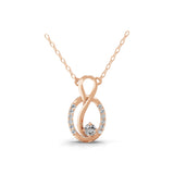 14K Fine Gold Round Lab Grown Diamond Infinity Swirl Pendant Necklace 0.41Ct