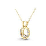 14K Fine Gold Round Lab Grown Diamond Infinity Swirl Pendant Necklace 0.41Ct