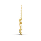 14K Fine Gold Round Lab Grown Diamond Infinity Swirl Pendant Necklace 0.41Ct