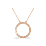 Round Cut 0.24Ct Lab Grown Diamond Circle Pendant Necklace 14K Fine Gold