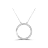Round Cut 0.24Ct Lab Grown Diamond Circle Pendant Necklace 14K Fine Gold