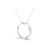 Round Cut 0.24Ct Lab Grown Diamond Circle Pendant Necklace 14K Fine Gold
