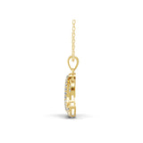 0.38Ct Crescent Moon & Star Pendant Round Lab Grown Diamond 14K Fine Gold
