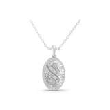 14K Fine Gold Lab Grown Round Diamond Oval Shaped Pendant Necklace 0.57Ct