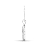 14K Fine Gold Lab Grown Round Diamond Oval Shaped Pendant Necklace 0.57Ct