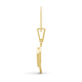 14K Fine Gold Round Lab Grown Diamond Leaf Charm Pendant Necklace 0.32Ct