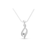 0.10Ct Round Lab Grown Diamond Solitaire Swirl Pendant 14K Gold Necklace
