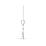 0.10Ct Round Lab Grown Diamond Solitaire Swirl Pendant 14K Gold Necklace