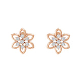Floral Shaped Stud 14K Fine Gold 0.51Ct Lab Grown Diamond Earrings