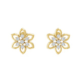 Floral Shaped Stud 14K Fine Gold 0.51Ct Lab Grown Diamond Earrings