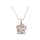 Floral Cluster Pendant 14K Fine Gold 2.01Ct Lab Grown Round Diamond Necklace