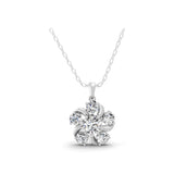 Floral Cluster Pendant 14K Fine Gold 2.01Ct Lab Grown Round Diamond Necklace