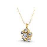 Floral Cluster Pendant 14K Fine Gold 2.01Ct Lab Grown Round Diamond Necklace