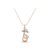 Charm Pendant 0.86Ct Lab Grown Multi Cut Diamond Necklace 14K Fine Gold