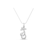 Charm Pendant 0.86Ct Lab Grown Multi Cut Diamond Necklace 14K Fine Gold