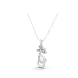 Charm Pendant 0.86Ct Lab Grown Multi Cut Diamond Necklace 14K Fine Gold