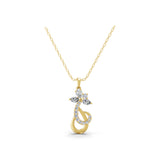 Charm Pendant 0.86Ct Lab Grown Multi Cut Diamond Necklace 14K Fine Gold