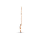 14K Fine Gold Butterfly Pendant Lab Grown Round Diamond Necklace 0.41Ct