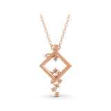 0.73Ct 14K Fine Gold Marquise Round Geometric Lab Grown Diamond Pendant Necklace