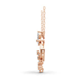 0.73Ct 14K Fine Gold Marquise Round Geometric Lab Grown Diamond Pendant Necklace
