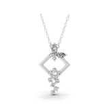 0.73Ct 14K Fine Gold Marquise Round Geometric Lab Grown Diamond Pendant Necklace