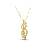 Marquise Cut 0.72Ct Lab Grown Diamond 14K Gold Leaf Design Pendant