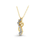 Marquise Cut 0.72Ct Lab Grown Diamond 14K Gold Leaf Design Pendant