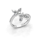 Marquise Butterfly Lab Grown Diamond Ring 1.31Ct 14K Fine Gold