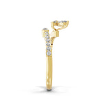 Bypass Style Butterfly Ring 14K Gold Round Marquise Lab Grown Diamond 0.64Ct