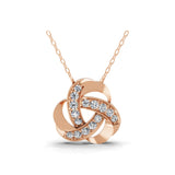 Lab Grown Diamond 0.85Ct Round Cut Accent Knot Pendant 14K Fine Gold Necklace