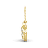 Lab Grown Diamond 0.85Ct Round Cut Accent Knot Pendant 14K Fine Gold Necklace