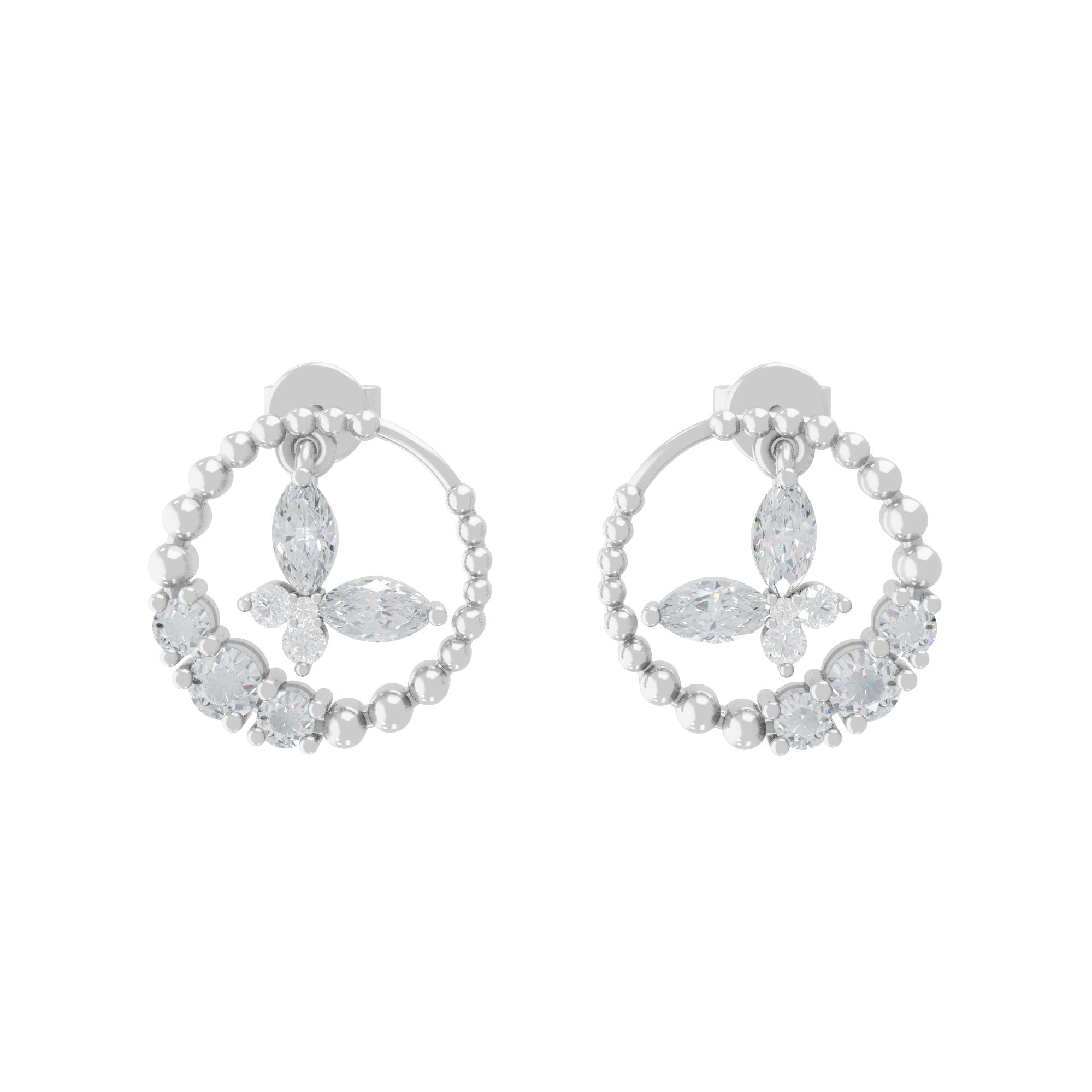 Twilight Glimmer Lab Grown Diamond Dangle Earrings 14K Fine Gold 0.95Ct