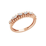 0.34Ct Lab Grown Multi Cut Diamond Zigzag Stackable Ring 14K Fine Gold