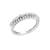0.34Ct Lab Grown Multi Cut Diamond Zigzag Stackable Ring 14K Fine Gold
