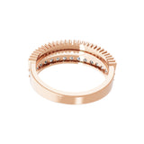 14K Fine Gold Round Cut Lab Grown Diamond Fluted Band Ring 0.46Ct