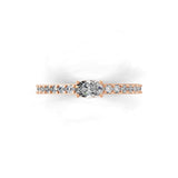 Round Oval Cut Lab Grown Diamond Band Ring 0.55Ct