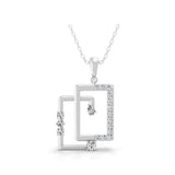1.08Ct Round Pear Lab Grown Diamond 14K Fine Gold Geometric Pendant Necklace