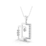 1.08Ct Round Pear Lab Grown Diamond 14K Fine Gold Geometric Pendant Necklace