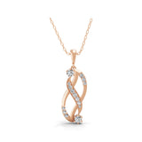 14K Fine Gold Lab Grown Round Cut Diamond Infinity Pendant 0.78Ct Necklace